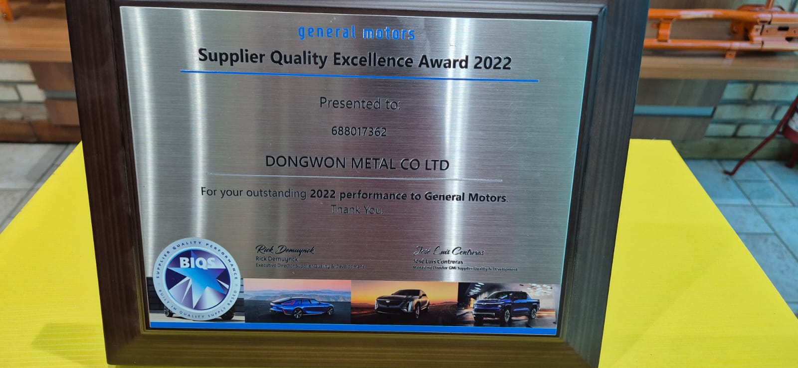 GM Supplier Quality Excellence Award 2022